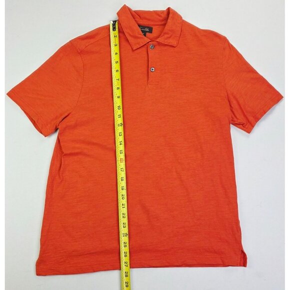 Tasso Elba Size Medium Mens Orange Short Sleeve Spread Collar Cotton Polo - Picture 8 of 9
